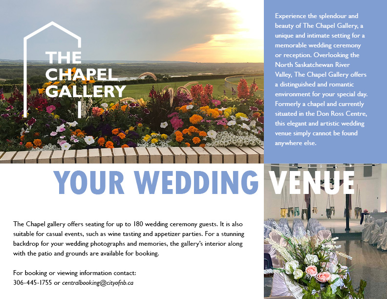 Chapel Gallery, patio view, wedding ceremony