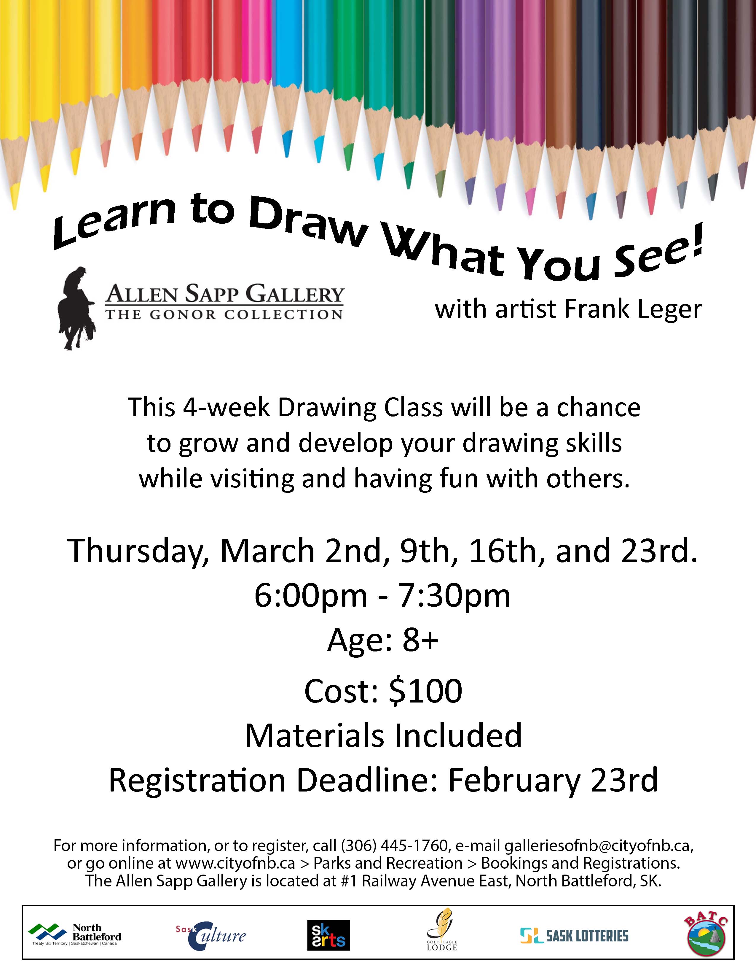 Pencils Drawing Classes for Youth Instructor Frank Leger