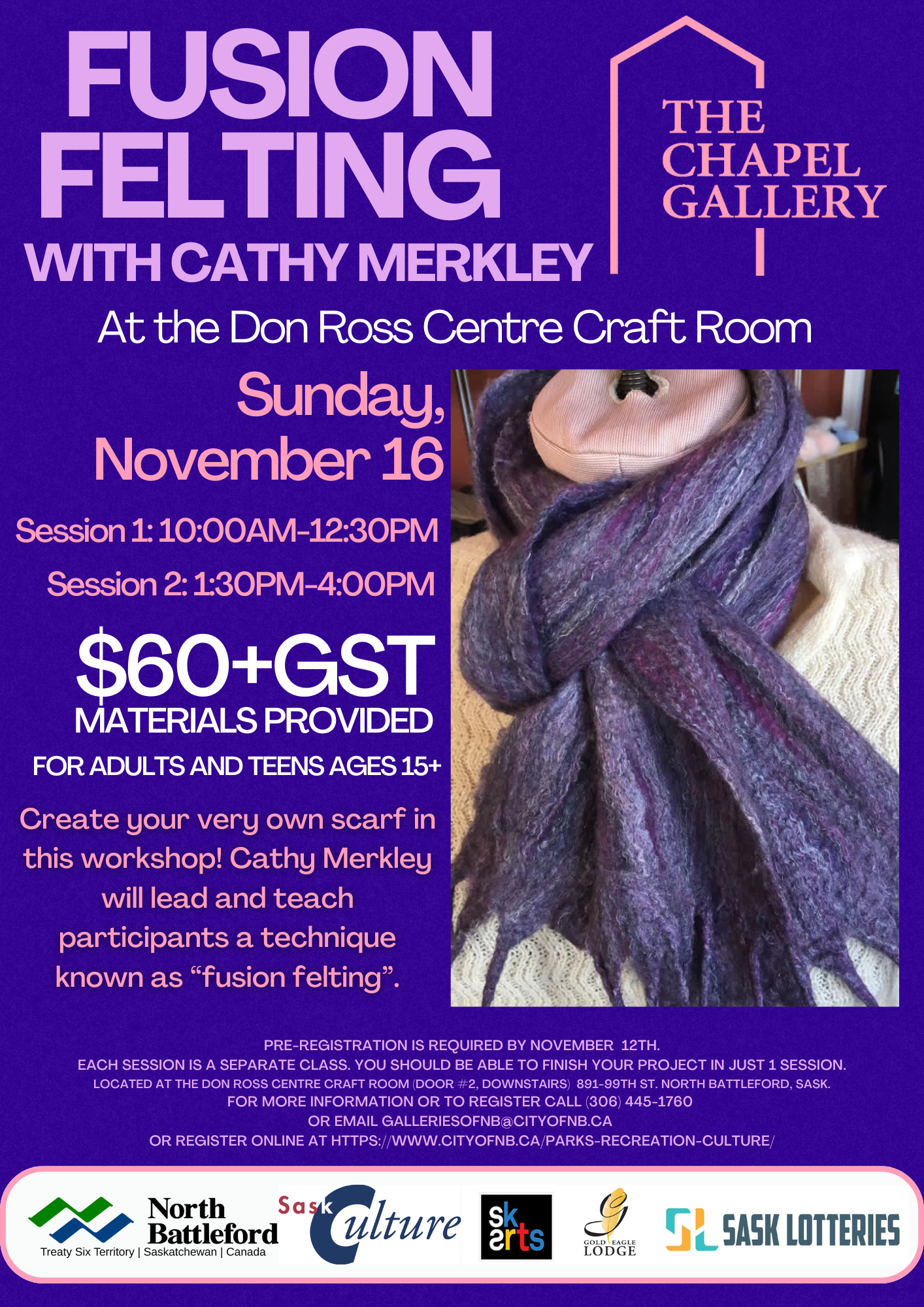 Purple Scarf wool felting technique